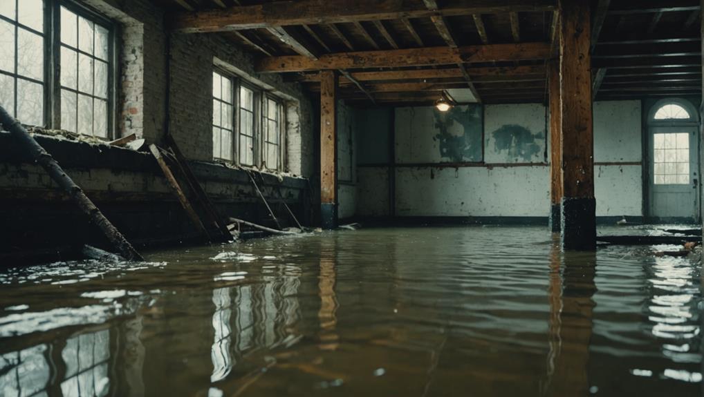 Industrial dehumidifiers and air movers for structural drying in a Grayson GA finished basement
